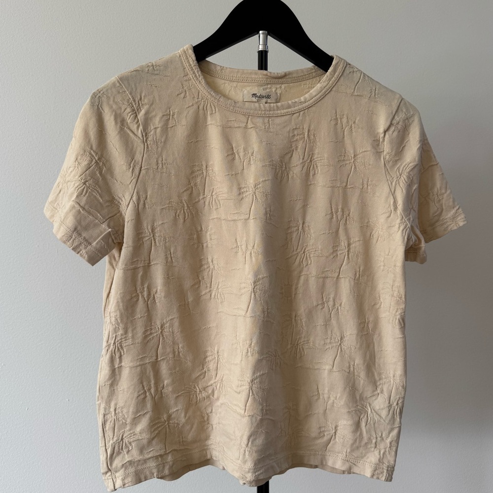 Madewell Embossed Palm Tree 🌴 Yellow Top XXS